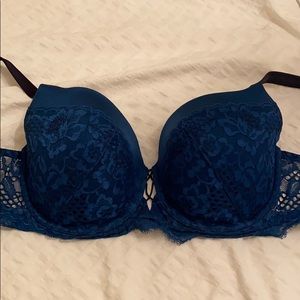 Blue lace full coverage bra La Senza 34dd